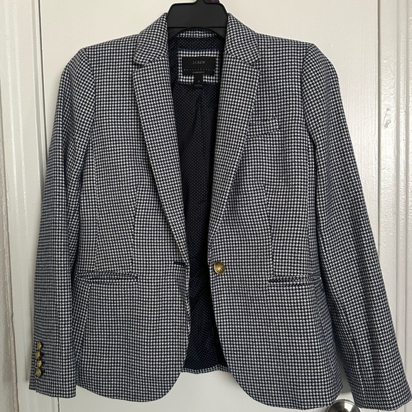 J.Crew Campbell Blazer navy white houndstooth Size 6 - Picture 5 of 6